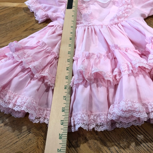 Lilo California Children’s Size 3 Pink Ruffle Lace 80s Party Dress Croquet - Picture 11 of 15